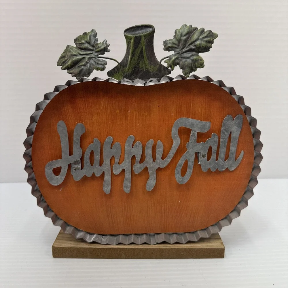 Fall Wood Pumpkin Farmhouse Thanksgiving Decor Rustic Shelf Sitters Tiered Tray